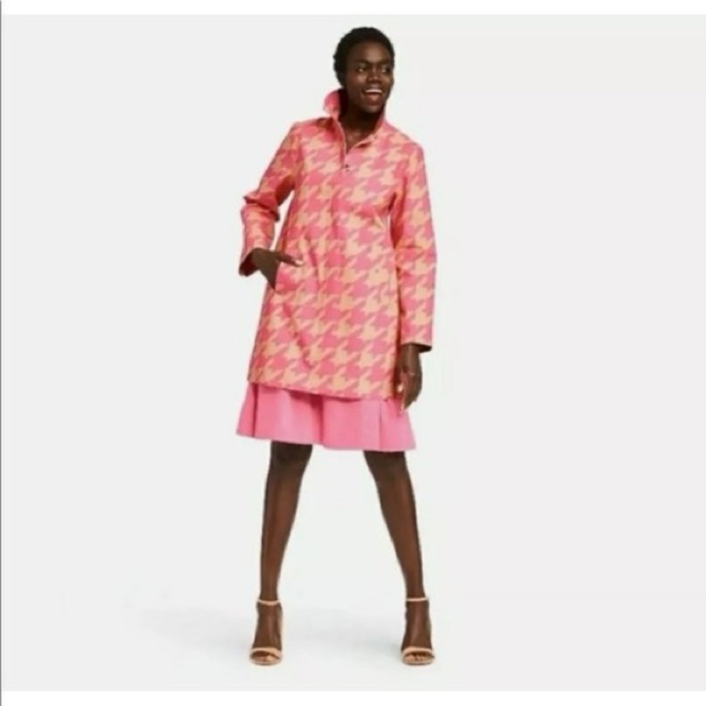 Isaac Mizrahi Target Pink Houndstooth Jacket Size 1X